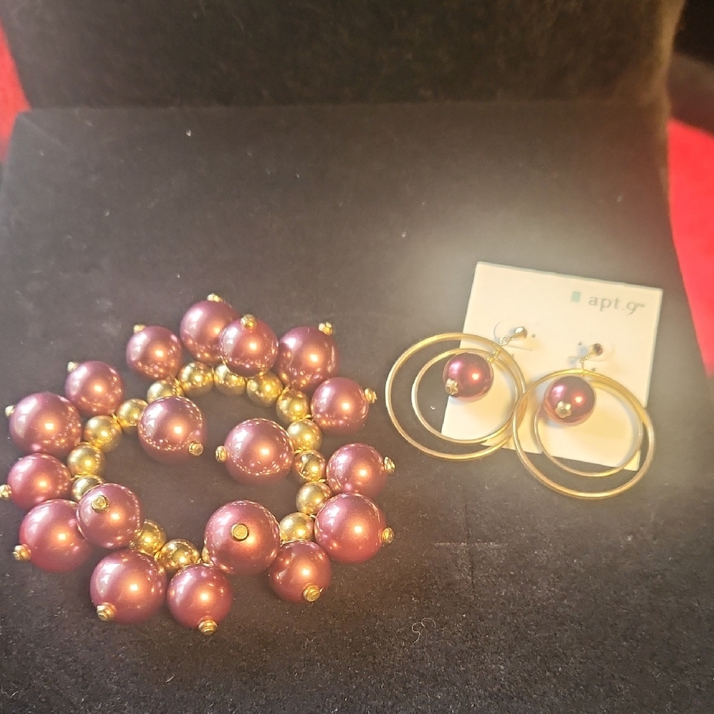 Apt. 9 Purple and Gold Bracelet Set